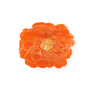 Hair clip in the shape of an orange marigold flower.